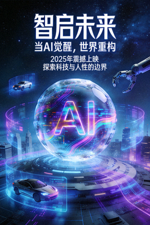 科幻电影海报 - 未来科技与人工智能