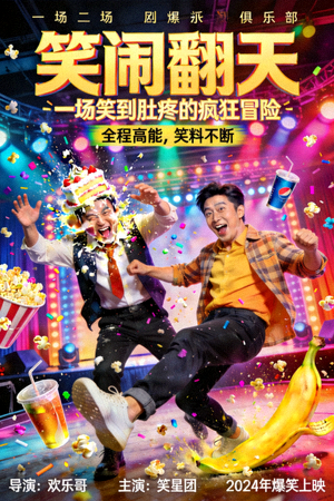 喜剧电影海报 - 搞笑场景与幽默剧情